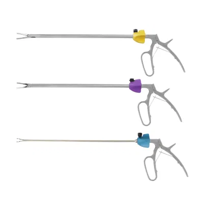 Gran oferta, aplicadores de Clips curvos de polímero/titanio para laparoscopia, aplicador de Clip de 5mm, instrumentos quirúrgicos de fabricación China